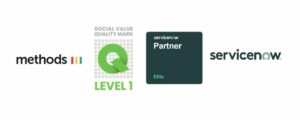 Methods, Social Value Quality Mark, ServiceNow logos